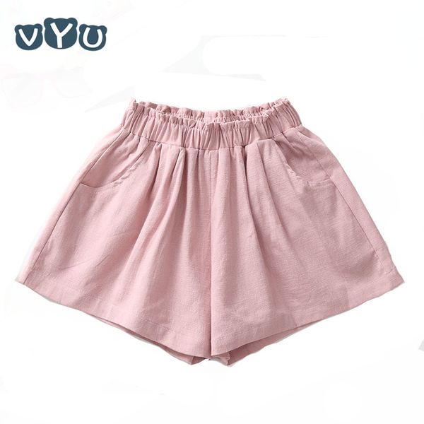 

2019 summer kids girls candy color shorts cotton casual short trouser elastic short pant children clothes 4 6 8 10 12yrs, Black