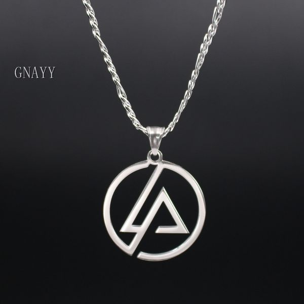 

gnayy mens ghost nameless ghoul necklace stainless steel 30mm pendant merch logo 24'', Silver