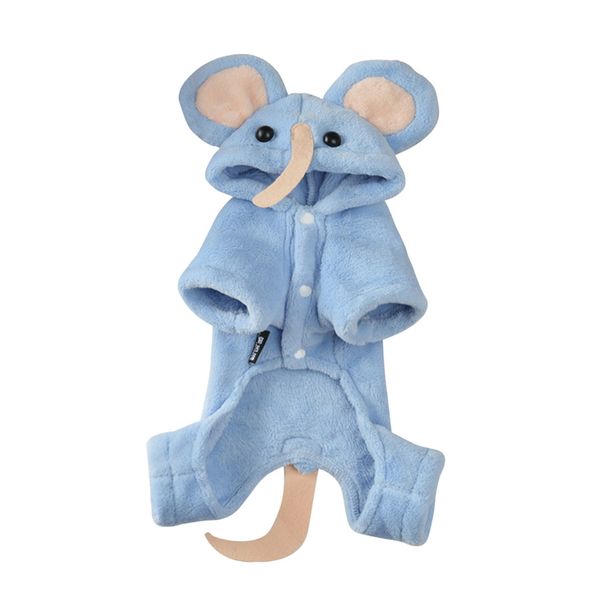

blue pet fleece winter warm 4-leg clothes flying little elephant 3 sizes