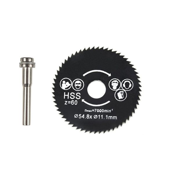 

hss circular saw blade rotary tool 54.8mm mini wood cutting discs blades with drill mandrel for dremel metal cutter
