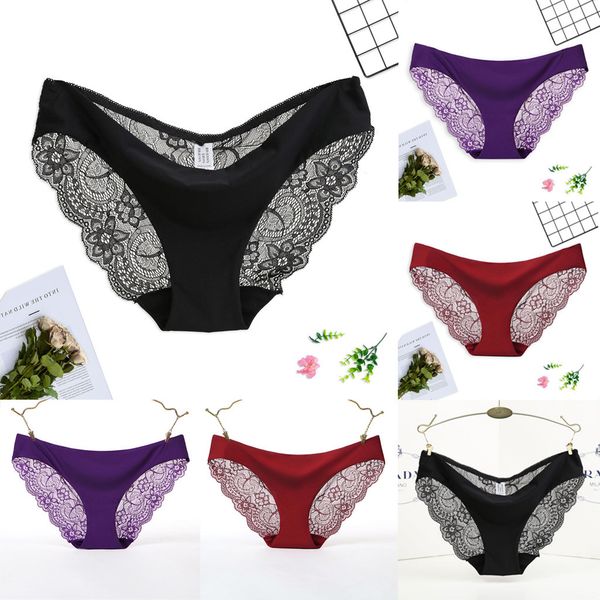 

new ladies panties floral patchwork lace panty hollow lingerie babydoll underwear string damskie seamless t-thong for women, Black;pink