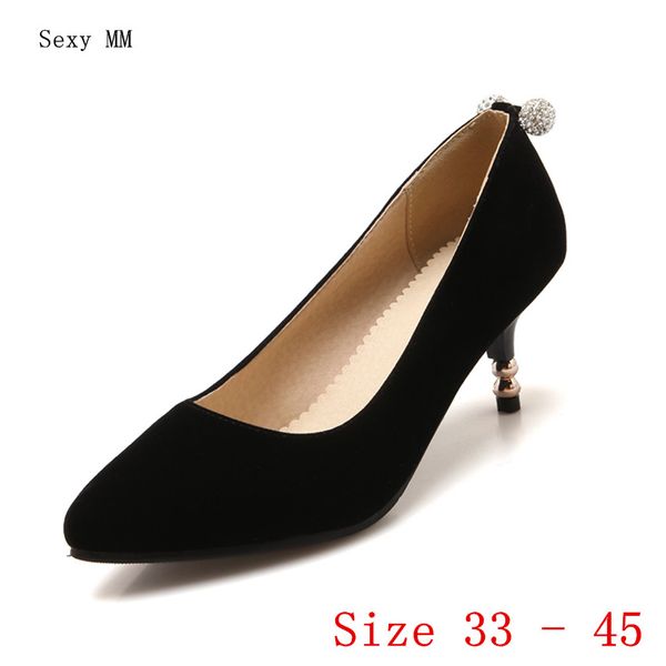 

high heels women high heel shoes pumps stiletto woman party wedding shoes kitten heels small plus size 33 - 40 41 42 43 44 45, Black