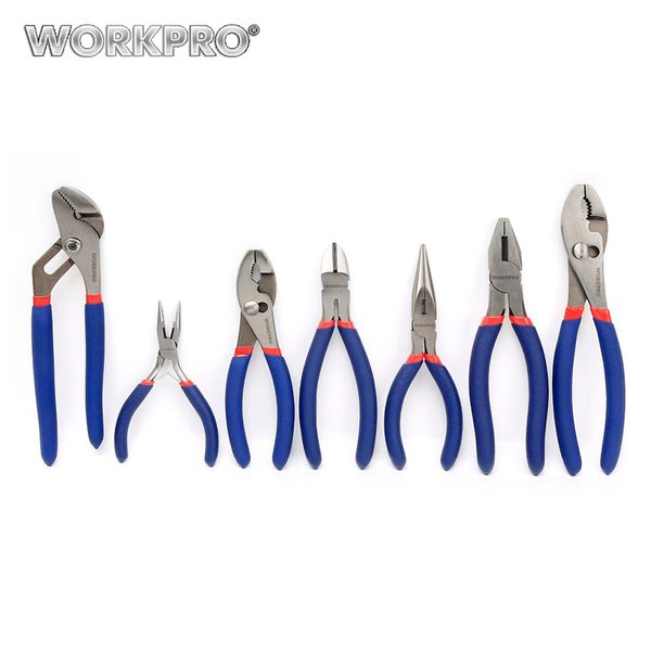 

workpro 7pc electrician pliers wire cable cutter plier set plumbing plier long nose