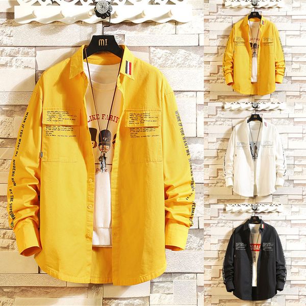 

jaycosin autumn japanese-style workwear shirt men's long-sleeve loose and plus-sized handsome casual shirt jacke 19august26, Black;brown