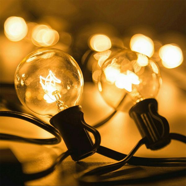 

patio lights g40 globe party christmas string light,warm white 25clear vintage bulbs 25ft,decorative outdoor backyard garland