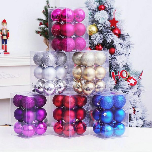 

12pcs/set shiny ball christmas tree festival home party mall xmas hanging decor