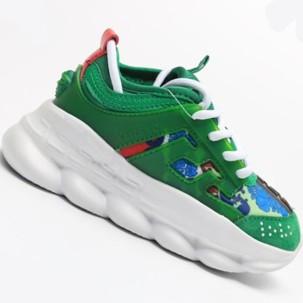 

2020 designer-chain reaction mix tessuti and vitello kids sports shoes originals chain reaction kids buffer rubber heighten sneakers, Black