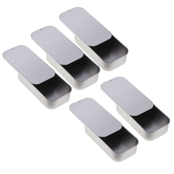 

5x metal slide tin box mini containers bedroom soap storage organizer