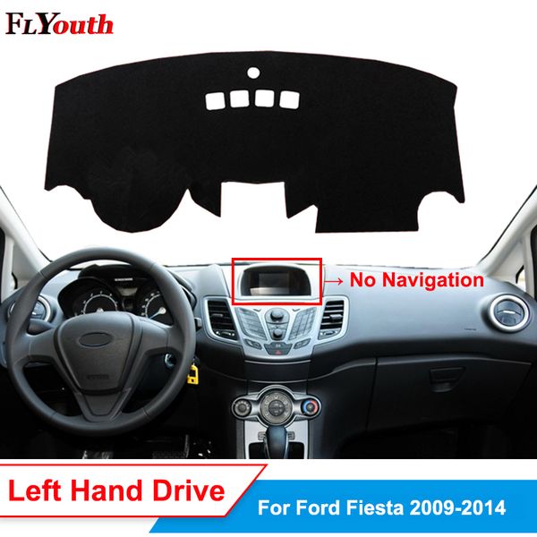 

car dashboard cover for fiesta 2009-2014 no navigation sun shade dashmat dash board cover carpet anti-uv non-slip 1pc
