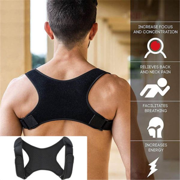

new posture corrector back support belt shoulder bandage corset back orthopedic spine posture corrector pain relief, Black;blue