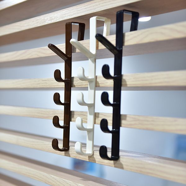 

1pc hat clothes bag hanger hook holder cupboard door kitchen cabinet back style garbage bag storage rack organizer hanging