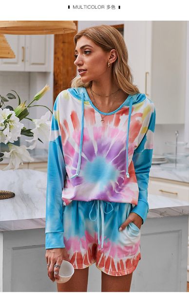 

dhl for pajamas tiedye for female crew neck tie dye pajama short sets hippie tie dye shirts prism blue nice newclipper ozcrn, White;black