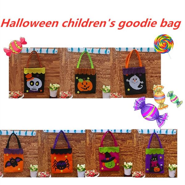 

new halloween handbag pumpkin masquerade party non-woven cloth shopping bag skull print ghost storage bag kids candy collection bagt2i5341