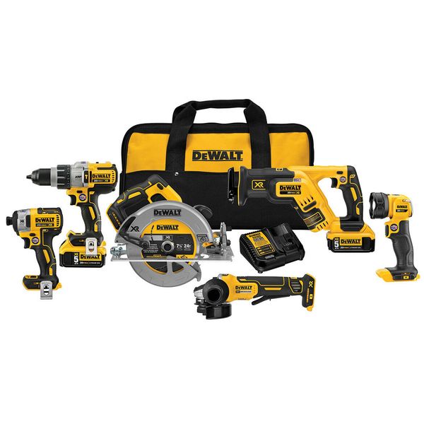 

Dewalt dck695p2 20 volt 6 tool 5 0ah lithium ion cordle combo kit