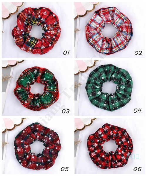 

christmas scrunchies snow elastic ring hair ties accessories ponytail holder hair scrunchy xmas red green hair rope hairbands a110901, Slivery;white