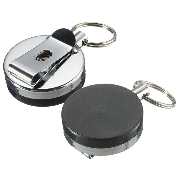

2pcs heavy duty retractable reel badge id holder belf clip name card, Silver