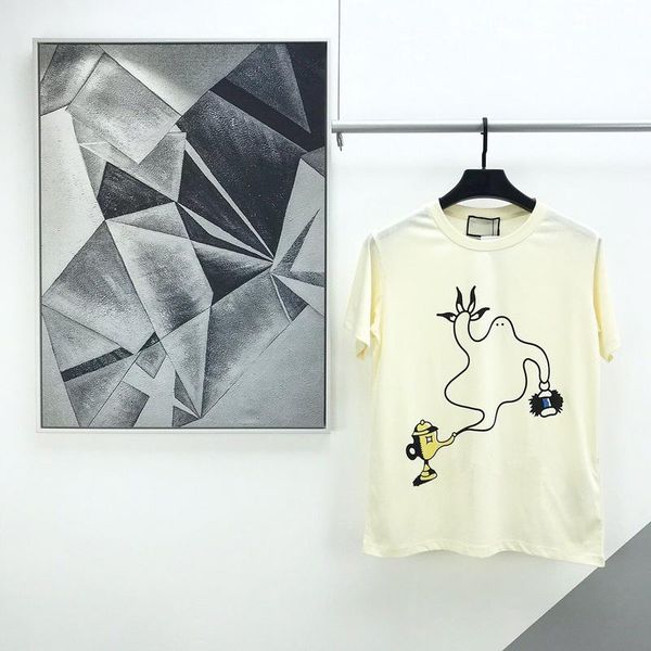 

2020 spring summer luxury italy europe vintage painting aladdin lamp tee cotton mens designer t shirts women short sleeve tshirt, White;black