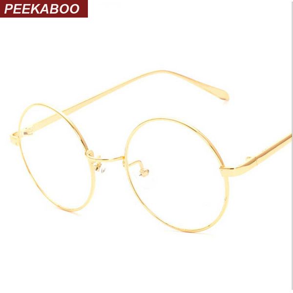 

new korean retro full rim gold eyeglass frame nerd thin metal preppy style vintage spectacles round computer unisex, Black