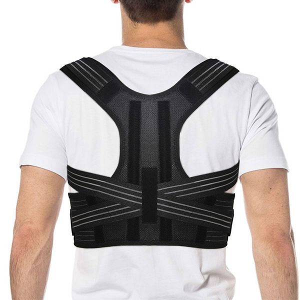 

aptoco posture corrector brace shoulder back support belt for braces & supports belt shoulder posture dropshipping, Black;blue