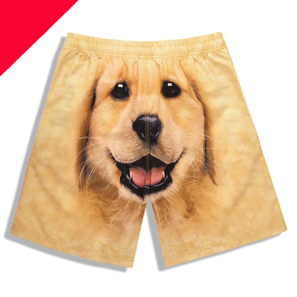 

men's 3d dog head printed beach pants dog printing board shorts men surfing short trousers man loose swim trunks