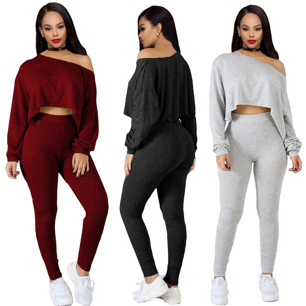 

women sets full sleeve tracksuit sweatshirt+pencil pants leggings ladies fashion two pieces suits 3 colors, White