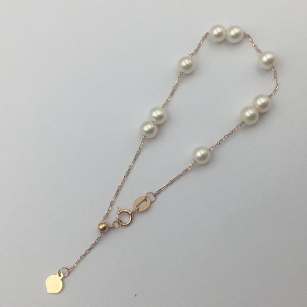 

sinya 18k gold chain bracelets with natural pearls gold beads for women girls mum lover length 18cm can adjustable sale, Golden;silver