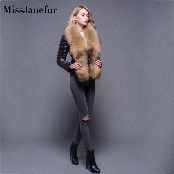 

down jacket women winter portability warm 90% white duck down fur hooded natural fur collar man coat waterproof women, Black