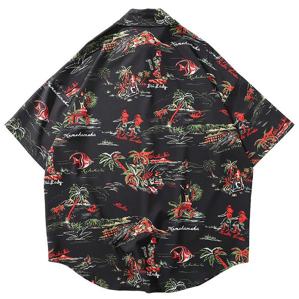 

januarysnow 2019 hawaiian shirt streetwear oversized men hip hop shirt print summer harajuku beach shirt casual short sleeve plus size