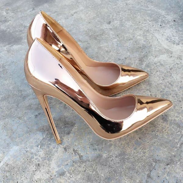 

2019 fashion women party girls patent leather poined toes high heeled heels shoes stiletto heel shoes pumps 12cm 10cm