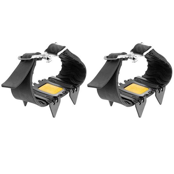 

4 зубов тяговых бутсы ice gripper шипы пешеходная противоскользящая climbing скоба калошу открытых, Black;blue