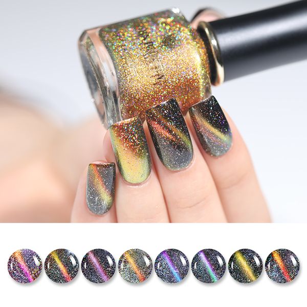 

born pretty holographic chameleon magnetic nail polish 6ml 3d cat eye glitter varnish magnet nail art lacquer black base needed