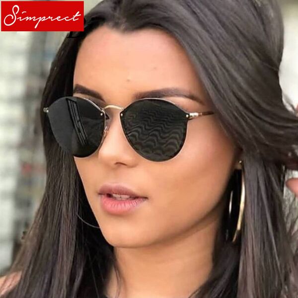 

simprect retro round sunglasses women metal mirror sun glasses vintage lunette de soleil femme, White;black