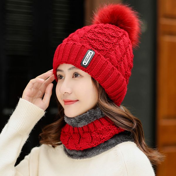 

new winter knitted beanies hats women thick warm beanie skullies hat female knit letter bonnet beanie caps outdoor riding sets, Blue;gray