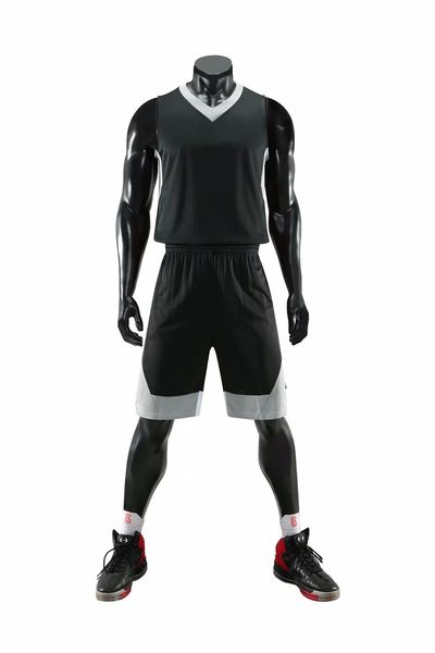

new style basketball uniform sets sports jersey for men 89, Black;red