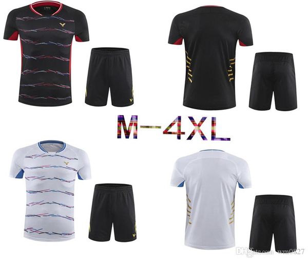 

new 2019 victor badminton t-shirt set, men/women tennis t-shirt,men badminton sport shirt, quick dry sportswear table tennis jersey shorts, White;black