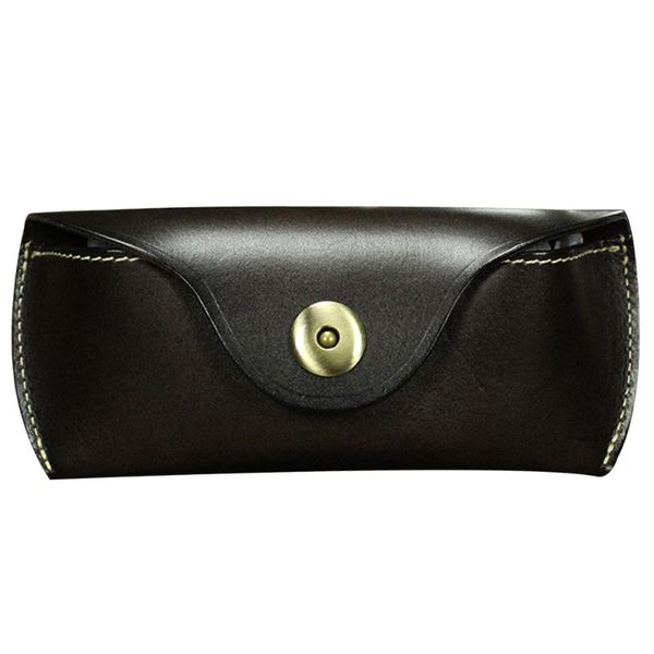 

fashion anti-scratch travel solid vintage protective cover storage handmade leather eyeglasses case soft gift sunglasses bag, Silver