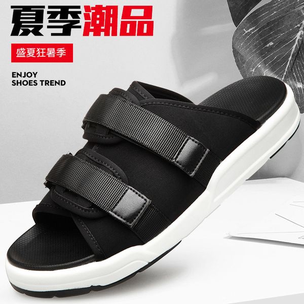 

summer fashion man casual sandals men's korean-style youth rome sandals men mesh breathable lightweight beach trendy shoes, Black