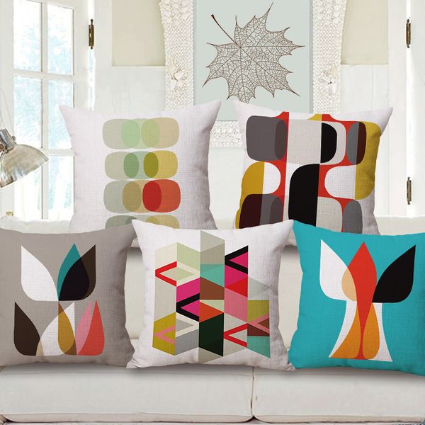 

northern europe concise impression geometry hold cotton pillow case fashion sofa cushion set come picture customize