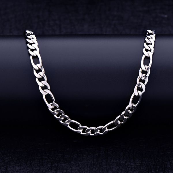 

men sliver figaro bracelet stylish and personalized flat three-chain stainless steel women bangle charm jewelry yss06, Black
