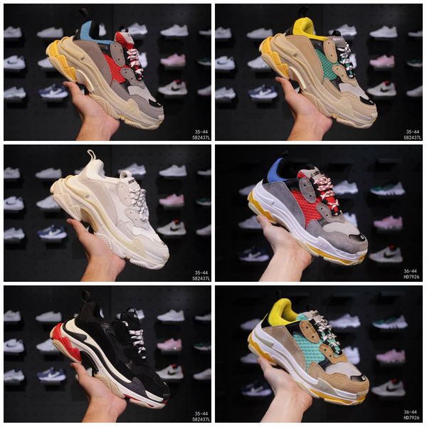 

Hot !! 2018 Мода Paris 17FW Triple-S Кроссовки Triple S Повседневная Папа Обувь для мужчин Женщин Б