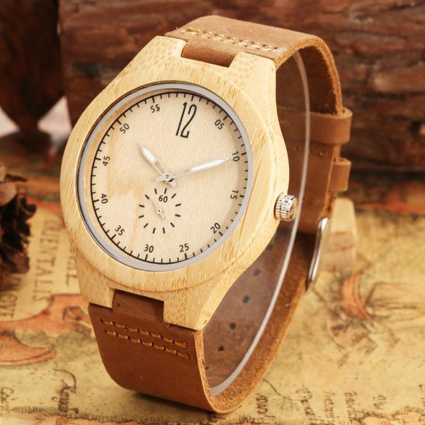 

durable leather wood watch for male delicate custom made men's watches wooden novel wooded wristwatch reloj para hombre, Slivery;brown
