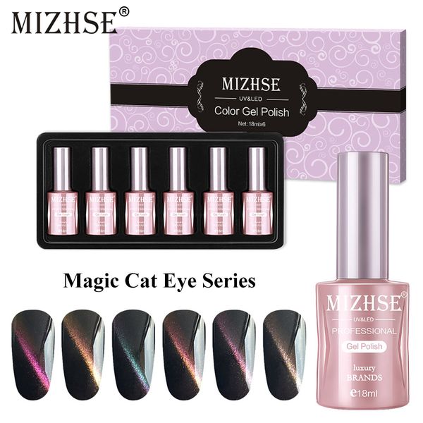 

nail polish mizhse 3d cat eye gliiter holographic chameleon manicure art lacquer magnetic black base needed