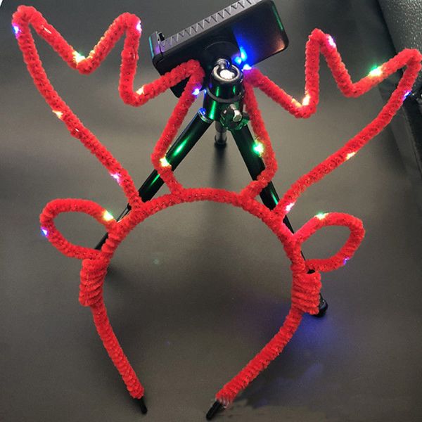 

christmas fashion led elk light up headband flashing horn halloween christmas party