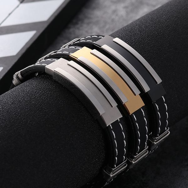 

жаркое лето силиконовый браслет новый титана стальной браслет mens моды производители личность ювелирных изделий утверждена, Golden;silver