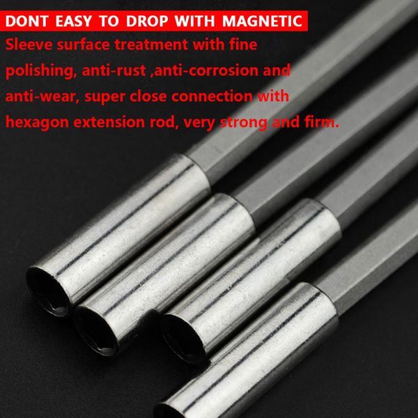 

new 1/4" hex rod shank long handle screwdriver tip holder 60/75/100/150mm magnetic extension bit holder tool hand tool socket