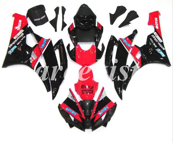 

new abs injection motorcycle fairings kit fit for yamaha yzf-r6 2006 2007 06 07 r6 red black