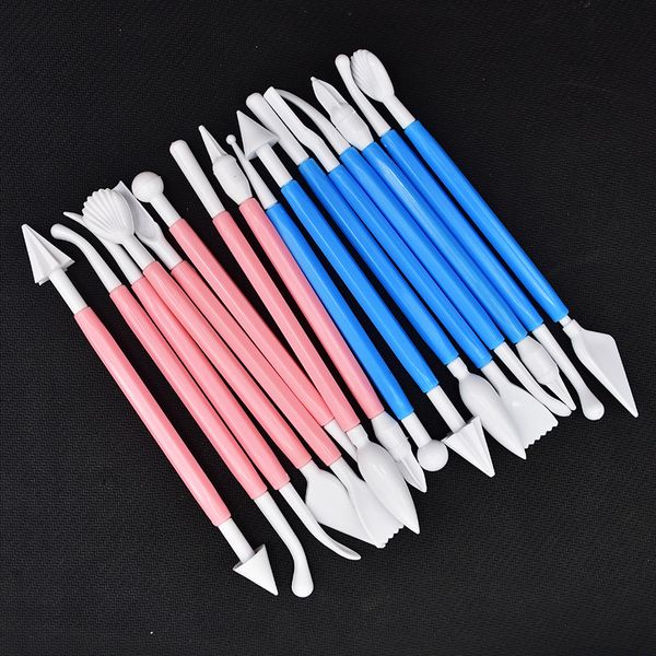 

8 pcs/set plastic baking pastry cake fondant maker decorating pen modelling tools carving cutter cake decorating tools