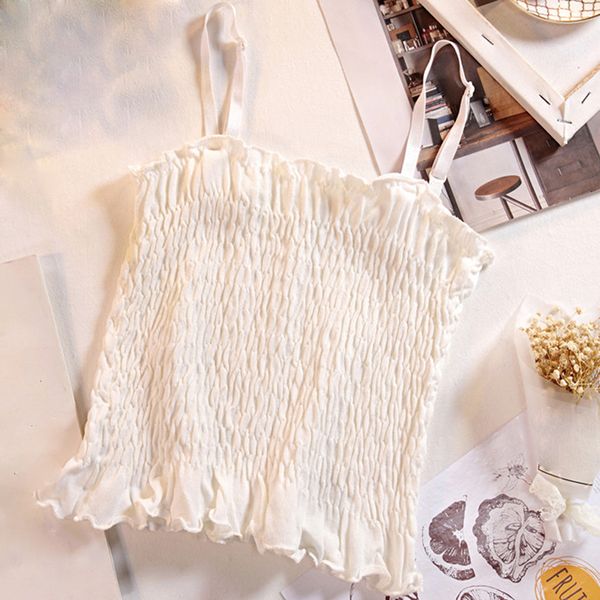 

2019 women knitted camis button basic square collar camisole new knit crop summer, White;black