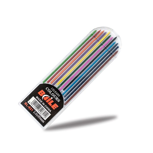 

12 pcs/set 2.0mm 12 color colorful painting pencil refill 2*90mm, Blue;orange