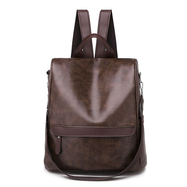 

waterproof pu leather backpack anti-theft women shoulder bag vintage backpacks for girls mochila casual travel female school bag